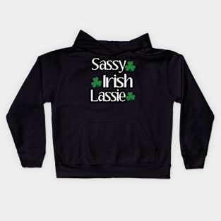 Sassy Irish Lassie St Patricks Day Irish Humor Quotes Kids Hoodie